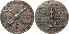 Leverkusen
 Bronzegußmedaille o.J. (um 1920) (Carl Ebbinghaus) Für 25 Jahre treue Mitarbeit in den Bayer Farbwerken. Bayerkreuz, in den Winkeln unbek...