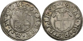 Livländischer Orden
Gotthard Kettler 1559-1561 Ferding 1560, Reval Neumann 291 Selten. Leichte Prägeschwäche, vorzüglich