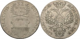 Lübeck-Stadt
 32 Schilling 1752, JJJ-Johann Justus Jaster Mit dem Abzeichen des Bürgermeisters Heinrich Rust Behrens 300 a Davenport 629 Jaeger 21 Se...