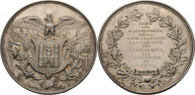 Magdeburg-Stadt
 Silbermedaille o.J. (19. Jh.) (unsigniert) Dank der Magdeburger Feuerversicherungsgesellschaft. Adler auf Stadtwappen, umgeben von F...