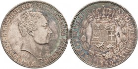 Mecklenburg-Schwerin
Paul Friedrich 1837-1842 2/3 Taler 1840, o. Mzz.-Schwerin Feinsilber AKS 32 Jaeger 45 Kahnt 290 Rv. Schrötlingsfehler, sehr schö...
