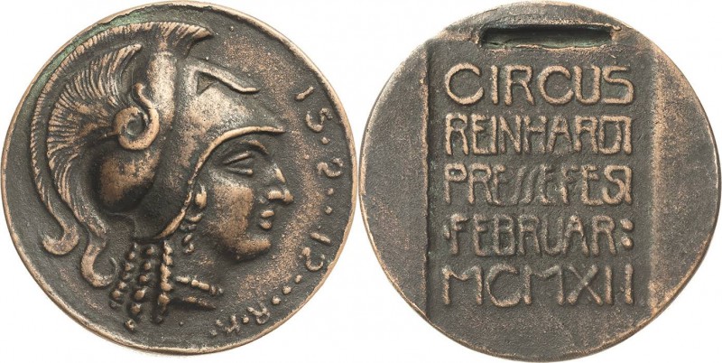 München
 Bronzegußmedaille 1912 (Richard Knecht) Pressefest des Circus Reinhard...