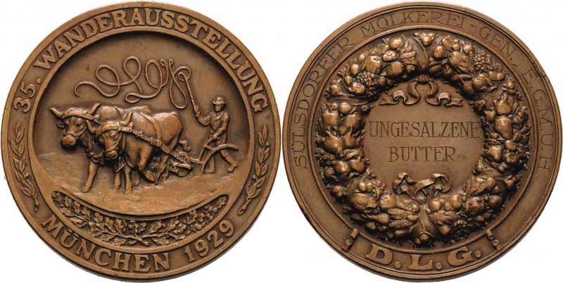 München
 Bronzemedaille 1929 (unsigniert) Prämie der Deutschen Landwirtschafts-...
