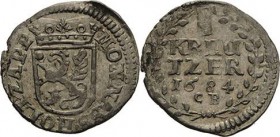Nassau-Holzappel
Elisabeth Charlotte 1676-1707 Kreuzer 1684, CB-Cramberg Av-Umschrift endet HOLZAPP Isenbeck 275 Sehr selten in dieser Erhaltung. Vor...