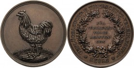 Neuss, Stadt
 Bronzemedaille o.J. (1880) (unsigniert) Verdienstmedaille des Geflügelzucht-Thierschutz-Vereins Neuss. Hahn / 5 Zeilen Schrift im Eiche...