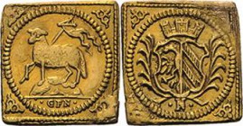 Nürnberg
 1/4 Dukatenklippe o.J. (1700) Kellner 95 Slg. Erlanger 602 Friedberg 1884 GOLD. 0.81 g. Henkelspuren, Felder geglättet, sehr schön