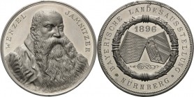 Nürnberg
 Aluminiummedaille 1896 (Lauer) Bayerische Landesausstellung. Brustbild von Wenzel Jamnitzer (nach einer Medaille von Valentin Maler) halbre...
