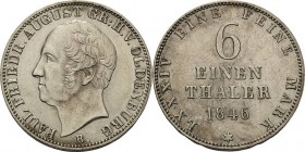 Oldenburg
Paul Friedrich August 1829-1853 1/6 Taler 1846, B-Hannover AKS 10 Jaeger 42 Fast vorzüglich