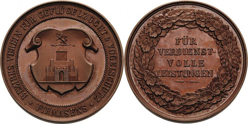 Pirmasens
 Bronzemedaille o.J. (unsigniert) Verdienstmedaille des Bezirks-Geflü...