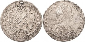 Regensburg-Stadt
 15 Kreuzer o.J. (1745/1765) Mit Titel und Porträt Franz I Beckenbauer 6364 Sehr selten. Henkelspur, sehr schön