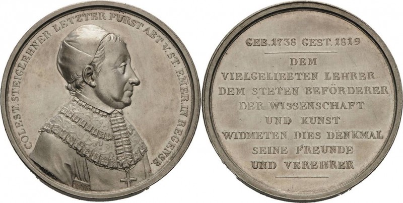 Regensburg-Stadt
 Silbermedaille 1819 (J. Losch) Tod von Cöstelin Steiglehner, ...