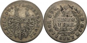 Reuss-Ältere Linie - Obergreiz
Heinrich XI. unter Vormundschaft 1723-1743 1/24 Taler 1738, GHE-Saalfeld Schmidt und Knab 228 Var. Revers kl. Kratzer,...