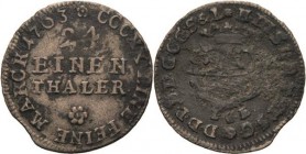 Reuss-Ältere Linie - Untergreiz
Heinrich III. 1733-1768 1/24 Taler 1763, ICE-Saalfeld Schmidt und Knab 385 Jaeger 2 a Fast sehr schön