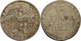 Reuss-Jüngere Linie - Schleiz
Heinrich XII. 1744-1784 1/6 Taler 1763, ICE-Saalfeld Schmidt und Knab 525 Jaeger 113 Revers leicht justiert, sehr schön...