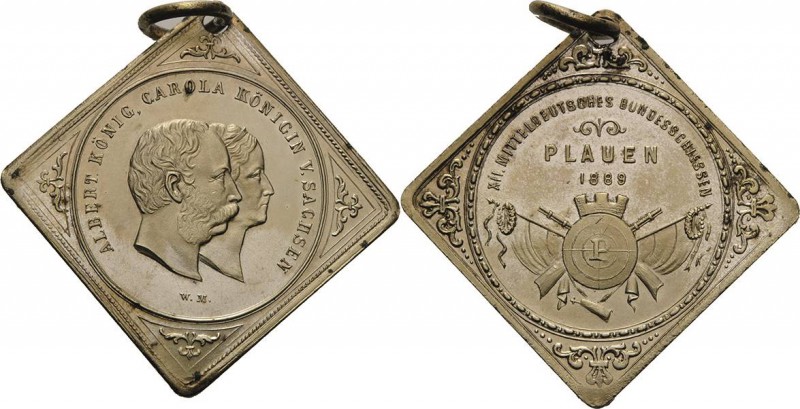 Reuss-Städte und Gemeinden
Plauen Versilberte Bronzemedaille 1889. 12. Mittelde...