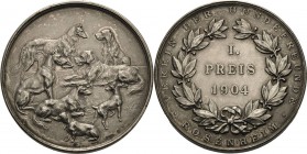 Rosenheim
 Silbermedaille 1904 (Oertel) 1. Preis - Hundeausstellung des Vereins der Hundefreunde Rosenheim. Verschiedene Rassehunde / 3 Zeilen Schrif...