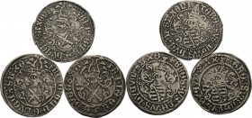 Sachsen-Kurlinie ab 1486 bis 1547 (Ernestiner)
Friedrich III., Johann und Georg 1507-1525 Zinsgroschen o.J. Kreuz-Annaberg, T-Buchholz und Doppellili...