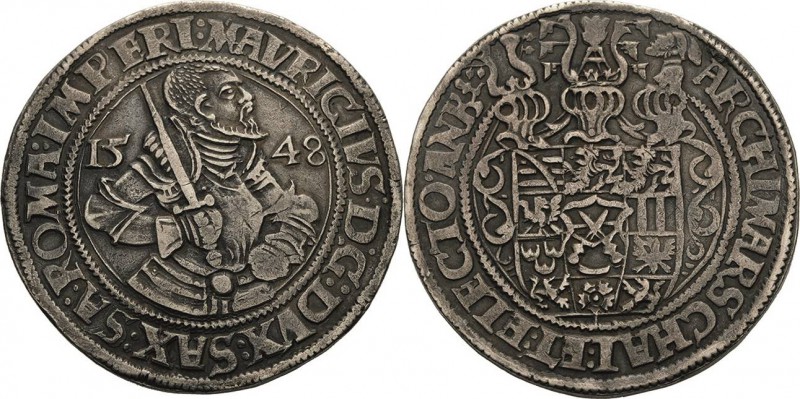 Sachsen-Kurlinie ab 1547 (Albertiner)
Moritz 1547-1553 Taler 1548, Eichel-Annab...