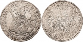 Sachsen-Kurlinie ab 1547 (Albertiner)
Christian I. 1586-1591 Taler 1588, HB-Dresden Keilitz/Kahnt 142 Schnee 731 Davenport 9806 Min. Fassungsspuren, ...