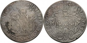Sachsen-Kurlinie ab 1547 (Albertiner)
Christian II., Johann Georg I. und August 1591-1611 Taler 1599, HB-Dresden Keilitz/Kahnt 186 Schnee 754 Davenpo...