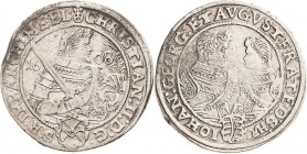 Sachsen-Kurlinie ab 1547 (Albertiner)
Christian II., Johann Georg I. und August 1591-1611 Taler 1608, HR-Dresden Keilitz/Kahnt 228 Schnee 767 Davenpo...