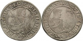 Sachsen-Kurlinie ab 1547 (Albertiner)
Christian II., Johann Georg I. und August 1591-1611 1/2 Taler 1608, HR-Dresden Keilitz/Kahnt 247 Kohl 102 Sehr ...