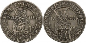Sachsen-Kurlinie ab 1547 (Albertiner)
Johann Georg I. (1611-) 1615-1656 1/4 Taler 1617, o. Mzz.-Dresden Reformationsjubiläum C/K 276 Kohl 192 Slg. Wh...