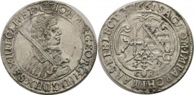 Sachsen-Kurlinie ab 1547 (Albertiner)
Johann Georg II. 1656-1680 1/4 Taler 1661, CR-Dresden C/K 420 Kohl 240 Gereinigt, fast vorzüglich