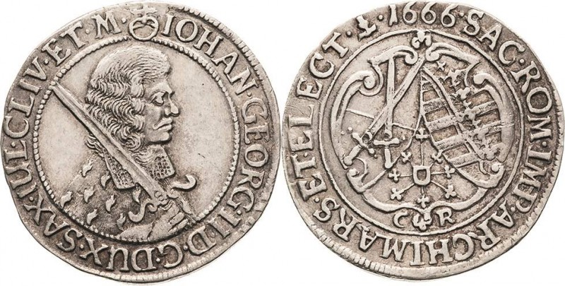 Sachsen-Kurlinie ab 1547 (Albertiner)
Johann Georg II. 1656-1680 1/4 Taler 1666...
