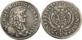 Sachsen-Kurlinie ab 1547 (Albertiner)
Johann Georg II. 1656-1680 1/3 Taler 1675, CR-Dresden C/K 417 Kohl 232 Sehr schön