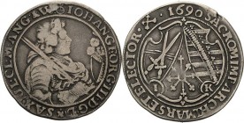 Sachsen-Kurlinie ab 1547 (Albertiner)
Johann Georg III. 1680-1691 1/4 Taler 1690, IK-Dresden C/K 605 Kohl 289 Selten. Schrötlingsfehler am Rand, schö...