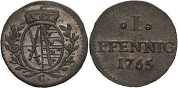 Sachsen-Kurlinie ab 1547 (Albertiner)
Friedrich August III. 1763-1806 Pfennig 1...