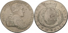 Sachsen-Kurlinie ab 1547 (Albertiner)
Friedrich August III. 1763-1806 Taler 1800, IEC-Dresden Kahnt 1089 Kahnt 411 Buck 211 b Schnee 1092 Davenport 2...