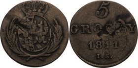 Sachsen-Kurlinie ab 1547 (Albertiner)
Friedrich August I. 1806-1827 5 Groszy 1811, IB-Warschau Kahnt 1275 AKS 197 Jaeger 203 Kopicki 3682 Gumowski 24...