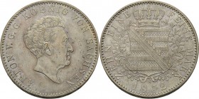 Sachsen-Kurlinie ab 1547 (Albertiner)
Anton 1827-1836 Taler 1832, S-Dresden AKS 66 Jaeger 60 Kahnt 435 Davenport 867 Sehr schön-vorzüglich