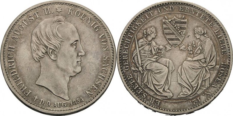 Sachsen-Kurlinie ab 1547 (Albertiner)
Friedrich August II. 1836-1854 Taler 1854...