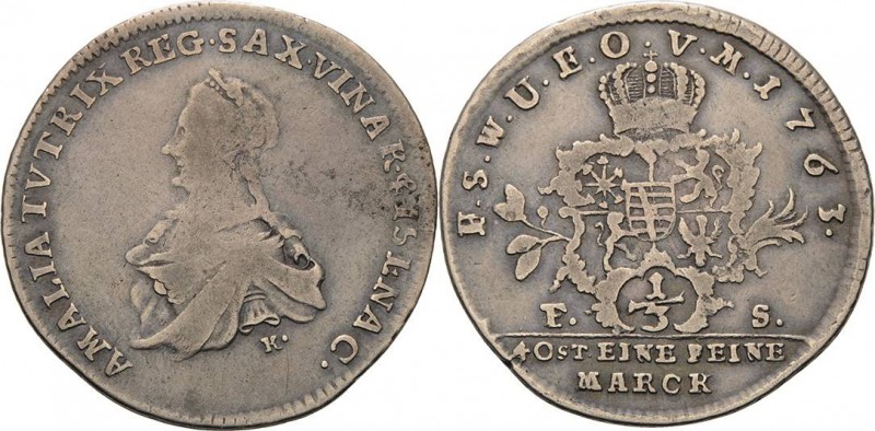 Sachsen-Weimar-Eisenach
Anna Amalia 1758-1775 1/3 Taler 1763, FS-Eisenach Koppe...