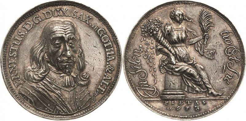 Sachsen-Gotha (Gotha-Altenburg)
Ernst der Fromme 1640-1675 Silbermedaille 1673 ...