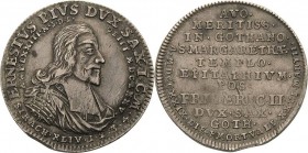 Sachsen-Gotha (Gotha-Altenburg)
Friedrich II. 1691-1732 1/4 Taler 1729, AH-Gotha Die Errichtung eines Denkmals für Ernst den Frommen in der Margareth...