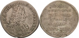 Sachsen-Meiningen
Bernhard 1680-1706 Doppelgroschen 1706, Saalfeld Auf seinen Tod Grobe 93 Slg. Merseburger 3410 Sehr schön