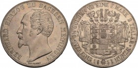 Sachsen-Meiningen
Bernhard Erich Freund 1803-1866 Doppeltaler 1853, München AKS 182 Jaeger 446 Kahnt 509 Davenport 836 Fast vorzüglich/vorzüglich-Ste...