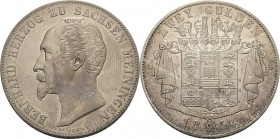 Sachsen-Meiningen
Bernhard Erich Freund 1803-1866 Doppelgulden 1854, München AKS 183 Jaeger 445 Kahnt 506 Davenport 837 Sehr schön-vorzüglich