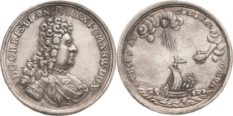 Sachsen-Eisenberg
Christian 1680-1707 Silbermedaille o.J. (1698) (J. Angerstein...