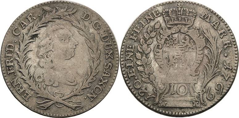 Sachsen-Hildburghausen
Ernst Friedrich III. Carl 1745-1780 10 Kreuzer 1769, WK-...