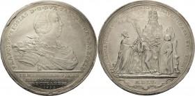 Sachsen-Coburg-Saalfeld
Franz Josias 1745-1764 Silbermedaille 1755 (unsigniert) 200 Jahre Augsburger Religionsfrieden. Brustbild des Herzogs nach rec...