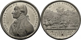 Sachsen-Coburg-Saalfeld
Ernst Friedrich 1764-1800 Zinnmedaille mit Kupferstift 1789 (J. Ch. Reich) Sieg über die Türken bei Foksan. Brustbild des kai...