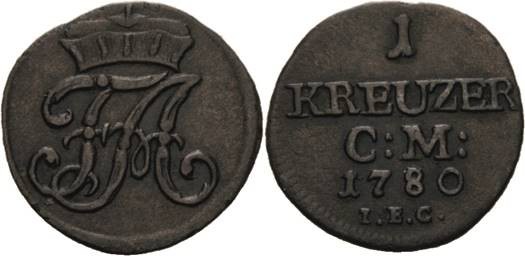 Sachsen-Henneberg
Friedrich August III. von Sachsen 1763-1827 Kreuzer 1780, IEC...