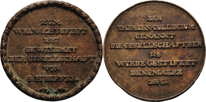Schlesien-Breslau, Stadt
 Bronzegußmedaille 1837 (unsigniert) Widmung zum Weihn...
