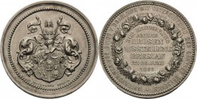 Schlesien-Breslau, Stadt
 Silbermedaille 1893 (Weckwerth) 1. Rosenausstellung in Breslau. Stadtwappen / 7 Zeilen Schrift im Blumenkranz. 33,3 mm, 13,...