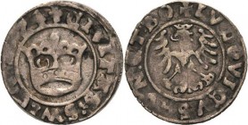 Schlesien-Städte
Schweidnitz 1/2 Groschen 1524. Mit Titel Ludwig II. von Böhmen. Mit Jahreszahl: 15Z4 Kopicki 8716 Friedensburg 719 Sehr schön